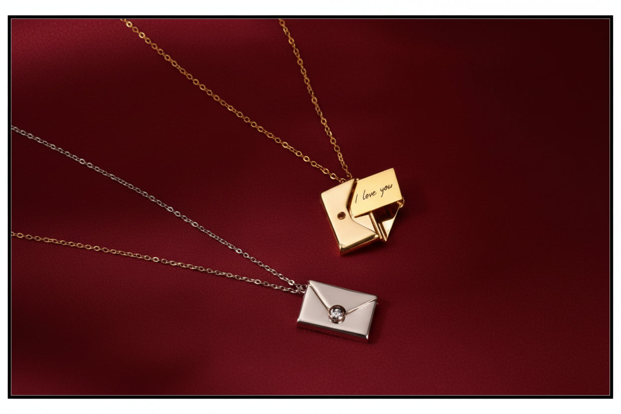 The Secret Love Letter: Personalized Envelope Locket Necklace