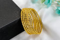 24K Gold-Plated Handcrafted Rope Twist Bangle Set