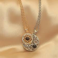 Gemini said Sun & Moon Magnetic Couple's Necklace: "I Love You" in 100 Languages