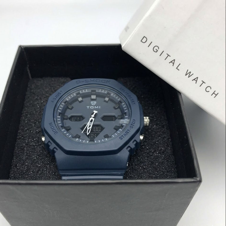 TOMI Modernist Collection: Sophisticated Square-Curved Quartz Watch with Brown Leather Strap