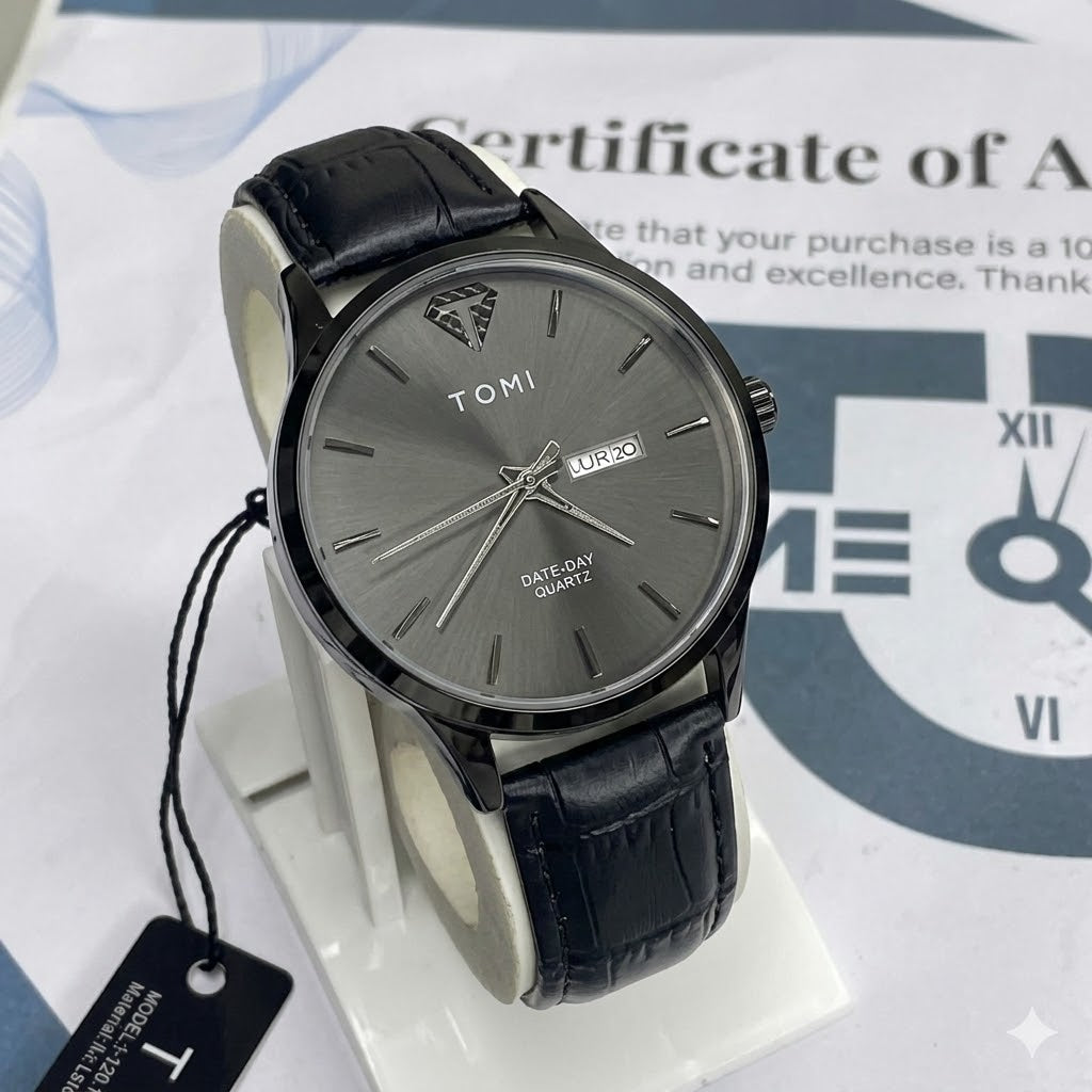 Luxury Rose Gold & Matte Black Dual-Tone Designer Quartz Watch